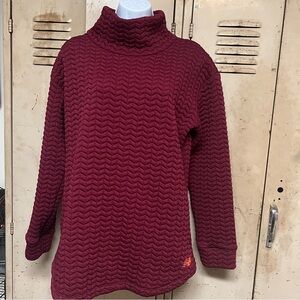 New Balance Activewear Women’s M Burgundy Turtle Neck Logo Embroidered Pullover